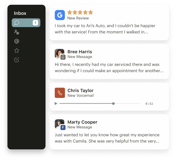 Podium for Local Businesses: Reviews, Messaging, and Text‑to‑Pay in One Inbox inbox image.png
